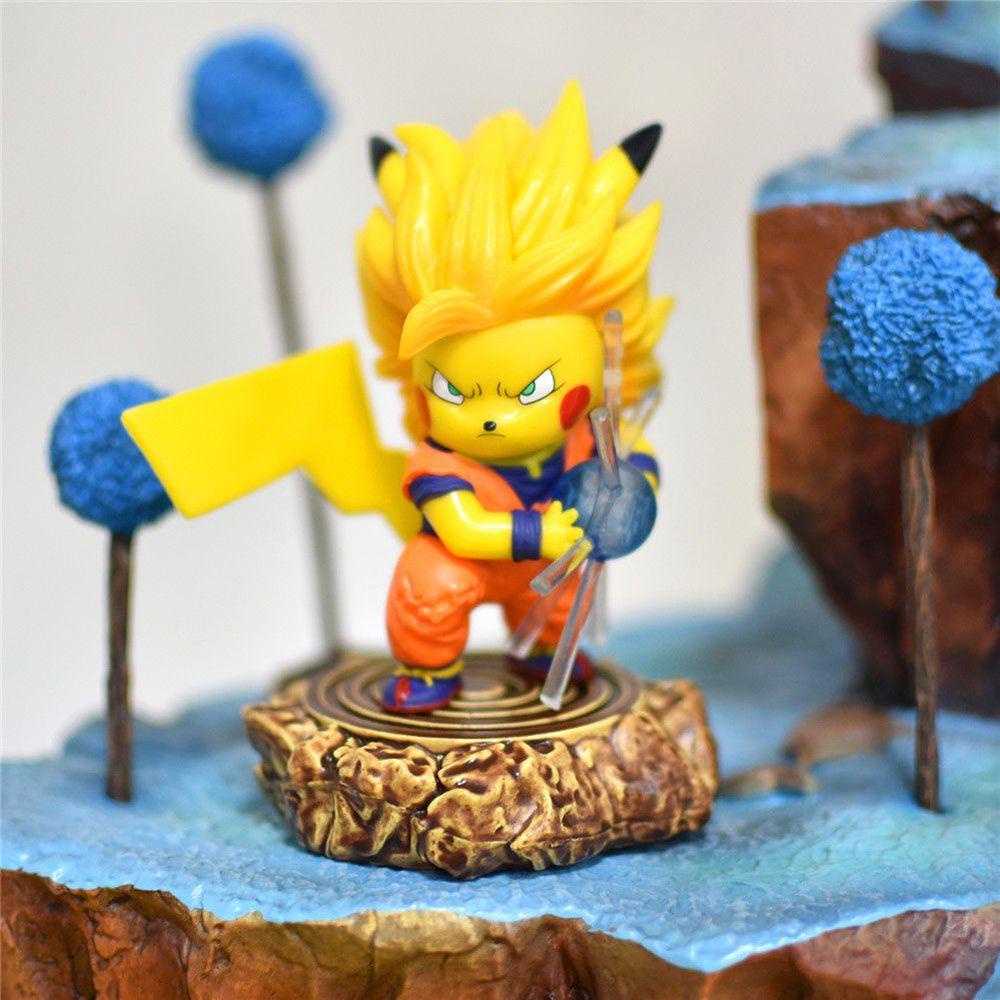 Mô Hình Nhân Vật Hoạt Hình Pikachu Son Goku Bằng PVC Trang Trí