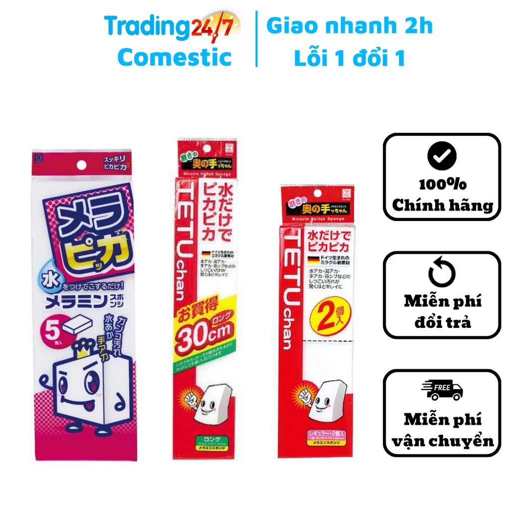 Mút melamine lau chùi thần thánh không cần chất tẩy rửa Nhật Bản
