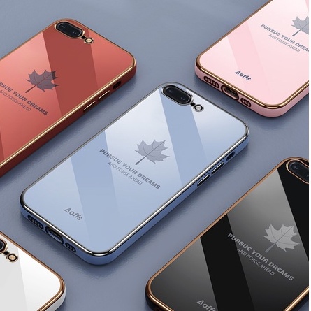 Ốp điện thoại họa tiết lá phong sang trọng thích hợp cho iPhone X XS Max XR 7 8 6 6s Plus SE 2020