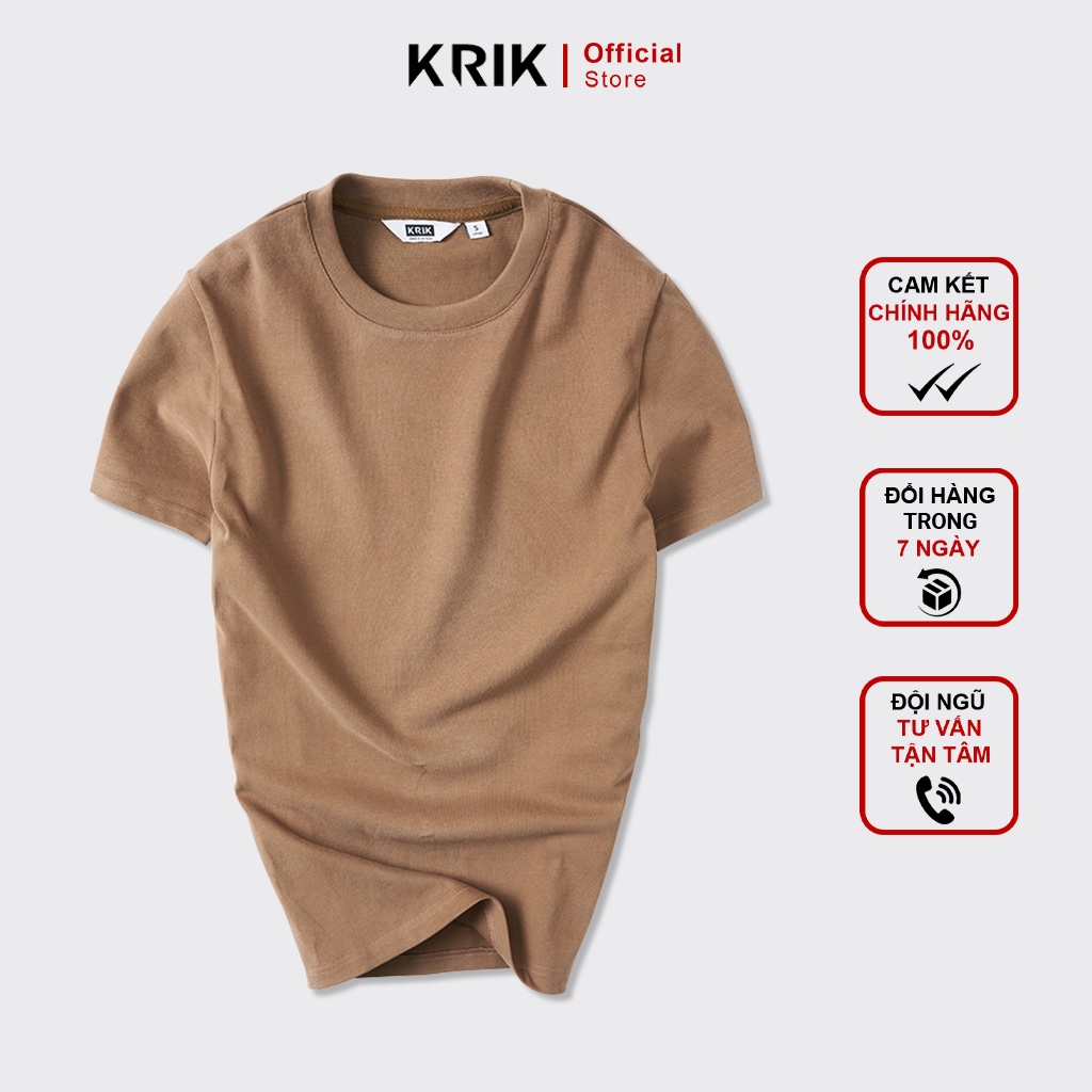Áo Thun Trơn KRIK Chất Vải Cotton Dày Dặn, Form Fitted Ôm Người Vừa Vặn AP0233