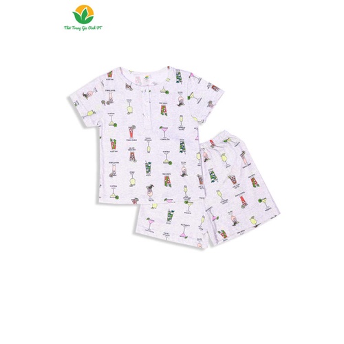 Bộ cotton VT mặc nhà bé gái quần đùi áo cộc B63.2016 - Mặc đẹp, thoải mái - Thời trang gia đình VT