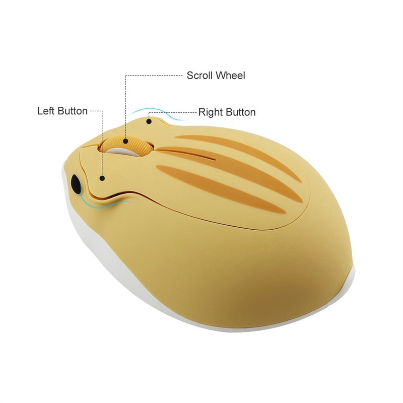 New 2.4G Wireless 10M Receiving Distance 1200DPI  Optical 3D Mouse Cute Hamster Cartoon Computer Mouse Ergonomic Mini Gaming Office Mouse Gifts