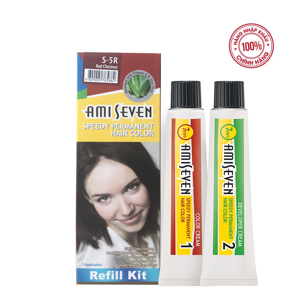 Nhuộm phủ bạc dược thảo Amiseven nhanh 7 phút AMI SEVEN  (Loại tiết kiệm) S5R (60g + 60g) Hàn Quốc | BigBuy360 - bigbuy360.vn