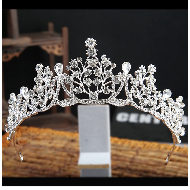 Vương miện cài tóc cô dâu đính đá sang trọng