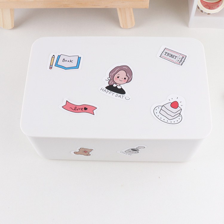 Hộp đựng khăn giấy ướt phong cách Nhật Bản có nắp che bụi