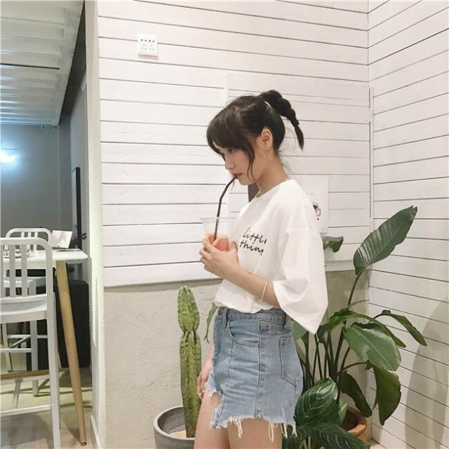 Áo thun free size tay lỡ in Little Thing 🤗