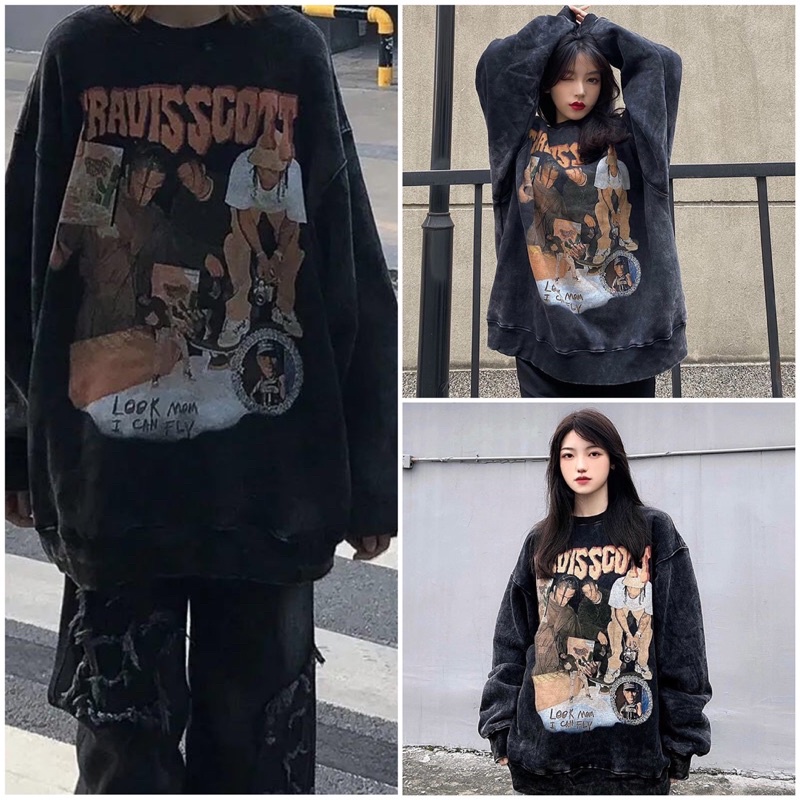 [Mã 12FASHIONSALE1 giảm 10K đơn 50K] [SIEU SALE] Sweater nỉ loang cổ tròn chữ TRAUSCOSS (ảnh thật).