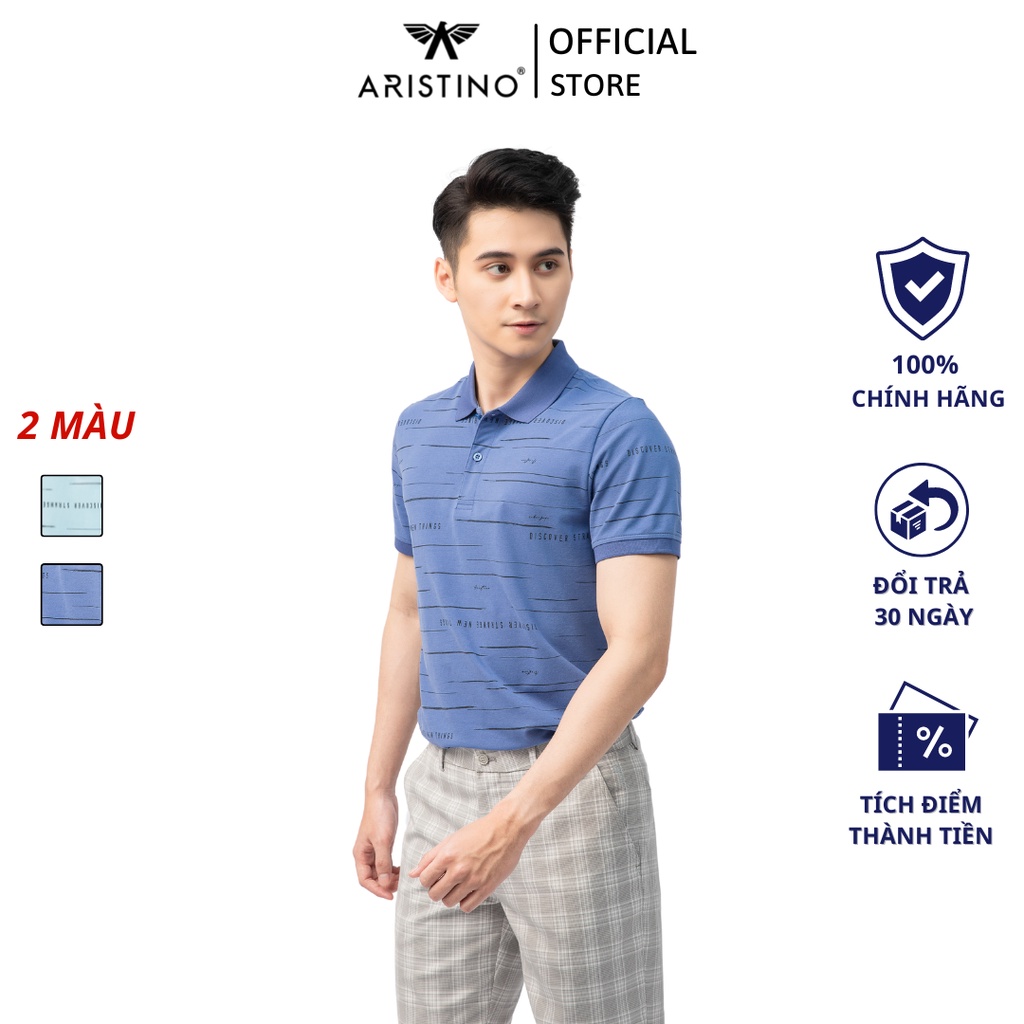 Áo thun nam có cổ Aristino họa tiết ấn tượng phá cách - APS045S1