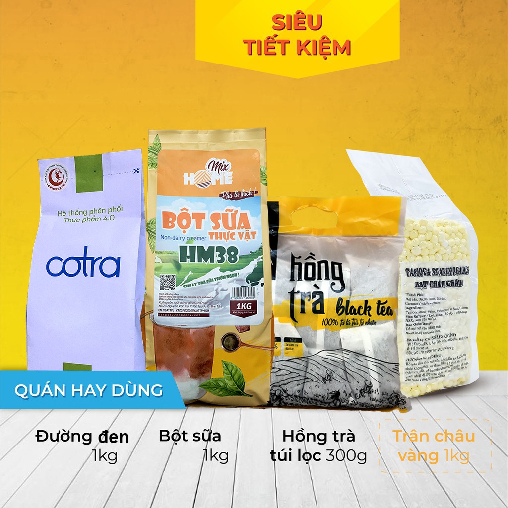 Combo Hồng Trà Sữa Siêu Tiết Kiệm ( Hồng Trà + Bột Sữa  + Trân Châu + Đường Đen) - Hồng Trà Thơm Ngon, Trân Châu Dai Mềm | BigBuy360 - bigbuy360.vn