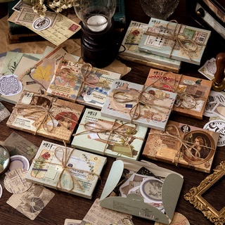 Bộ 60 Miếng Dán Trang Trí Sổ Tay Phong Cách Cổ Điển Vintage