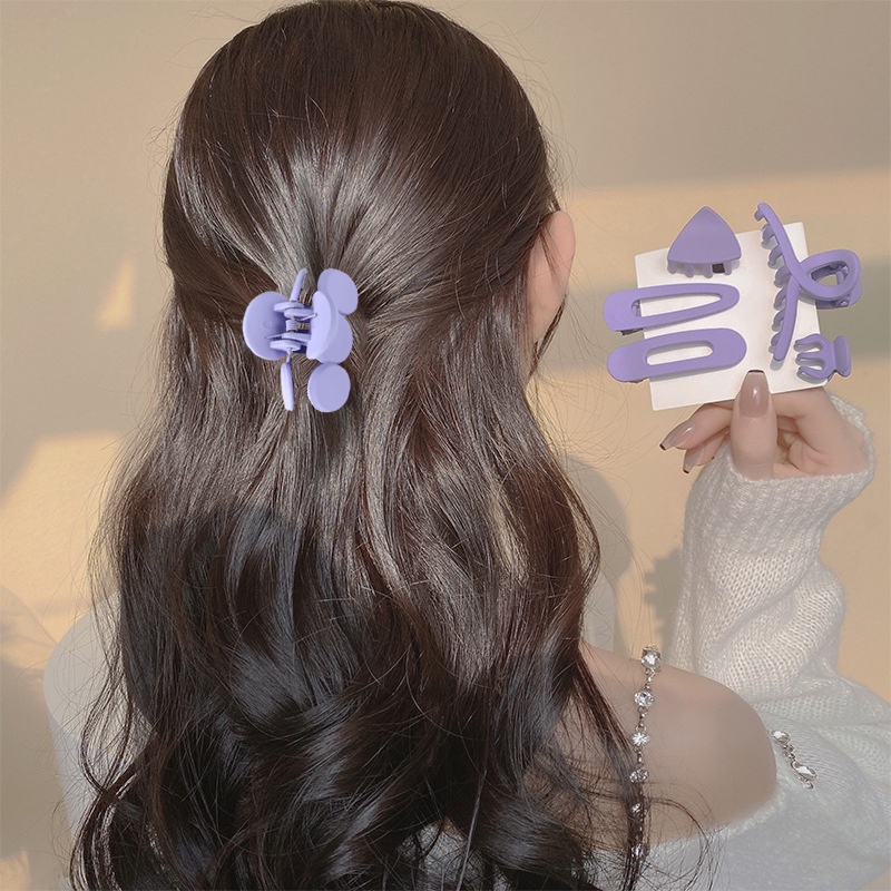 Kẹp tóc HAIMEIKANG nhỏ màu tím thiết kế đơn giản thời trang cao cấp cho nữ