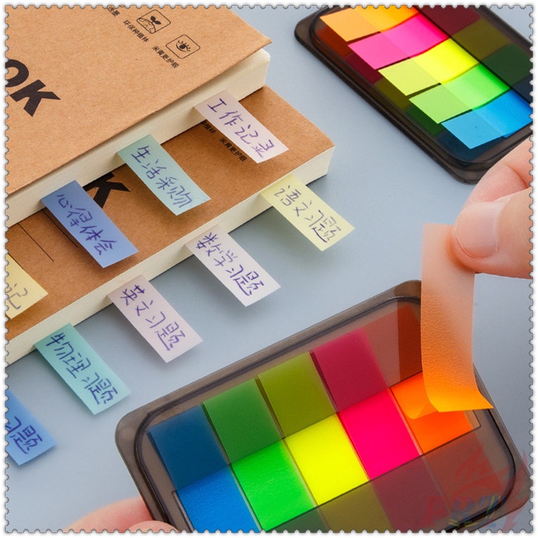 100 Tờ ✿ Ghi Chú Dính Chỉ Số 5 Màu ✿ Tập Giấy Ghi Chú Tự Dính Tiện Dụng Cho Trường Học / Văn Phòng