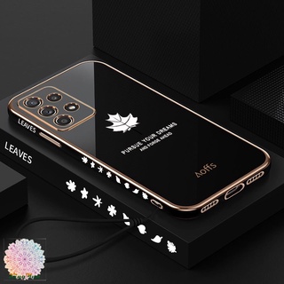 Ốp Lưng Cho Samsung A05 A05S A15 A25 5G A55 5G A13 4G A13 5G A50 A50S A30S A51 4G A71 4G Mạ Mềm Họa Tiết Lá Phong Vỏ Điện Thoại Di Động Có Dây Buộc