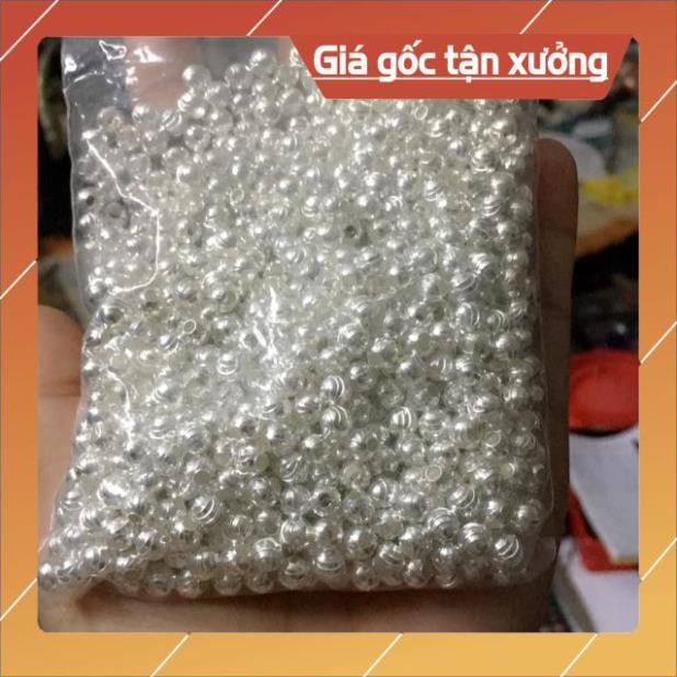 Sỉ 100 bi bạc 6ly - 5ly làm vòng tay, vòng dâu tằm