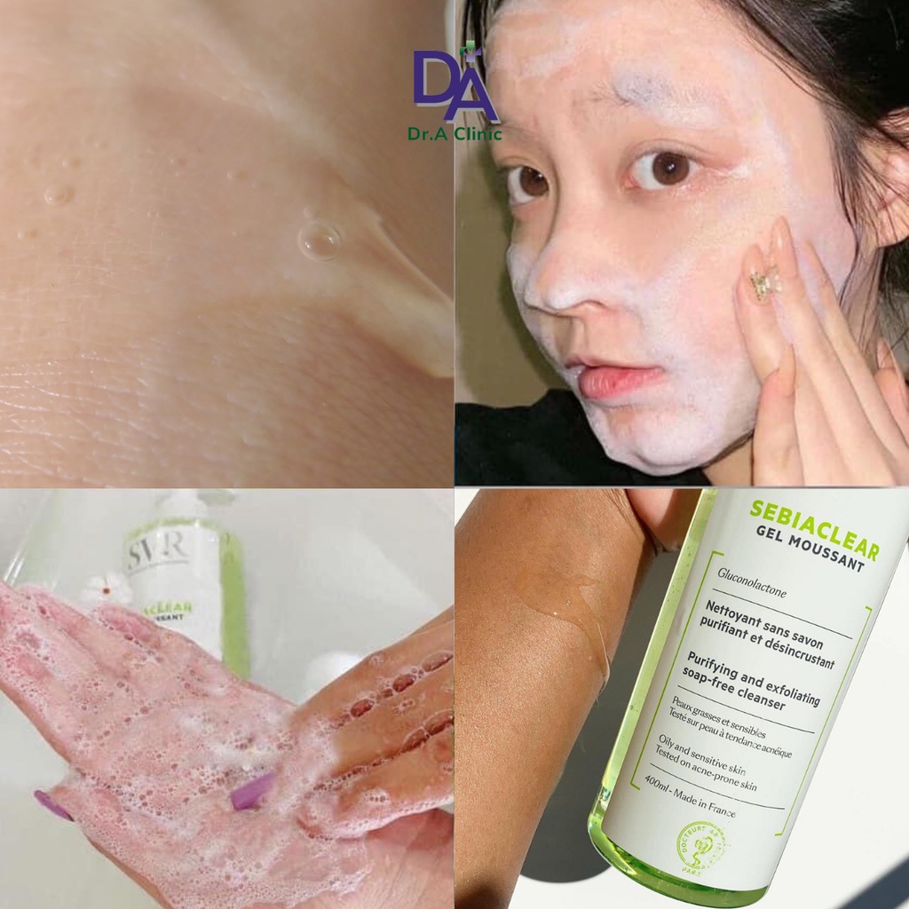 Sữa Rửa Mặt Cho Da Dầu Mụn Svr Sebiaclear Gel Moussant Pháp 400ml Chính Hãng Giúp Ngừa Mụn Kiềm Dầu - Dr.a Clinic