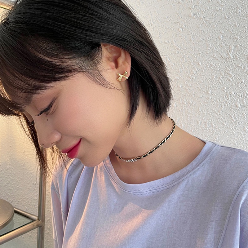 Bông tai bạc 925 thời trang Hàn Quốc hình nơ dễ thương