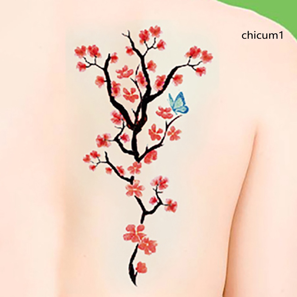 1 Tấm Hình Xăm Dán Tạm Thời Hình Bóng Đèn/Hoa Mận/Cá Voi Chống Thấm Nước