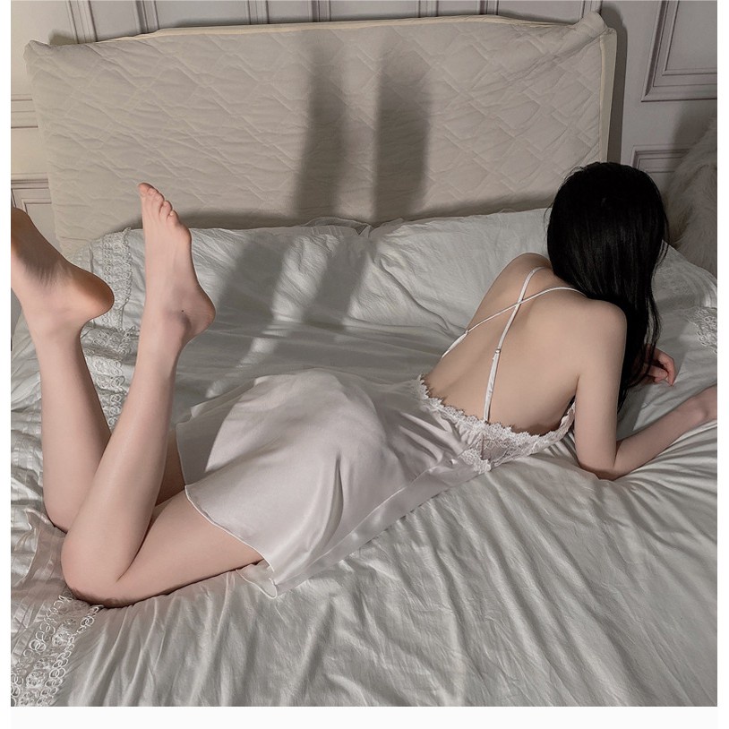 Váy ngủ sexy  có mút ngực cao cấp Đầm mặc nhà gợi cảm quyến rũ