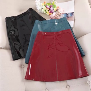 (Sẵn  đỏ size M) Chân váy da bóng chất đẹp, bao sang, hàng QCCC