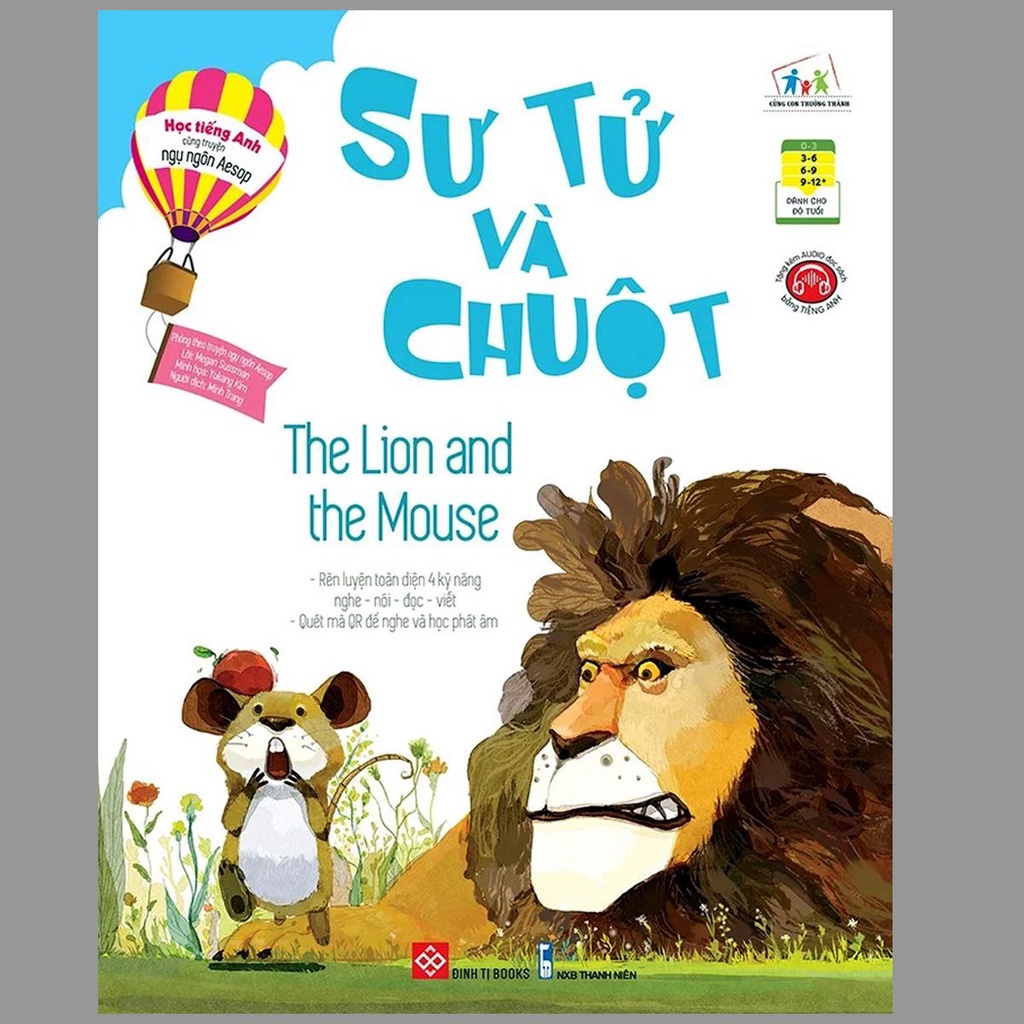 Sách - Học Tiếng Anh Cùng Truyện Ngụ Ngôn Aesop - The Lion And The Mouse - Sư Tử Và Chuột