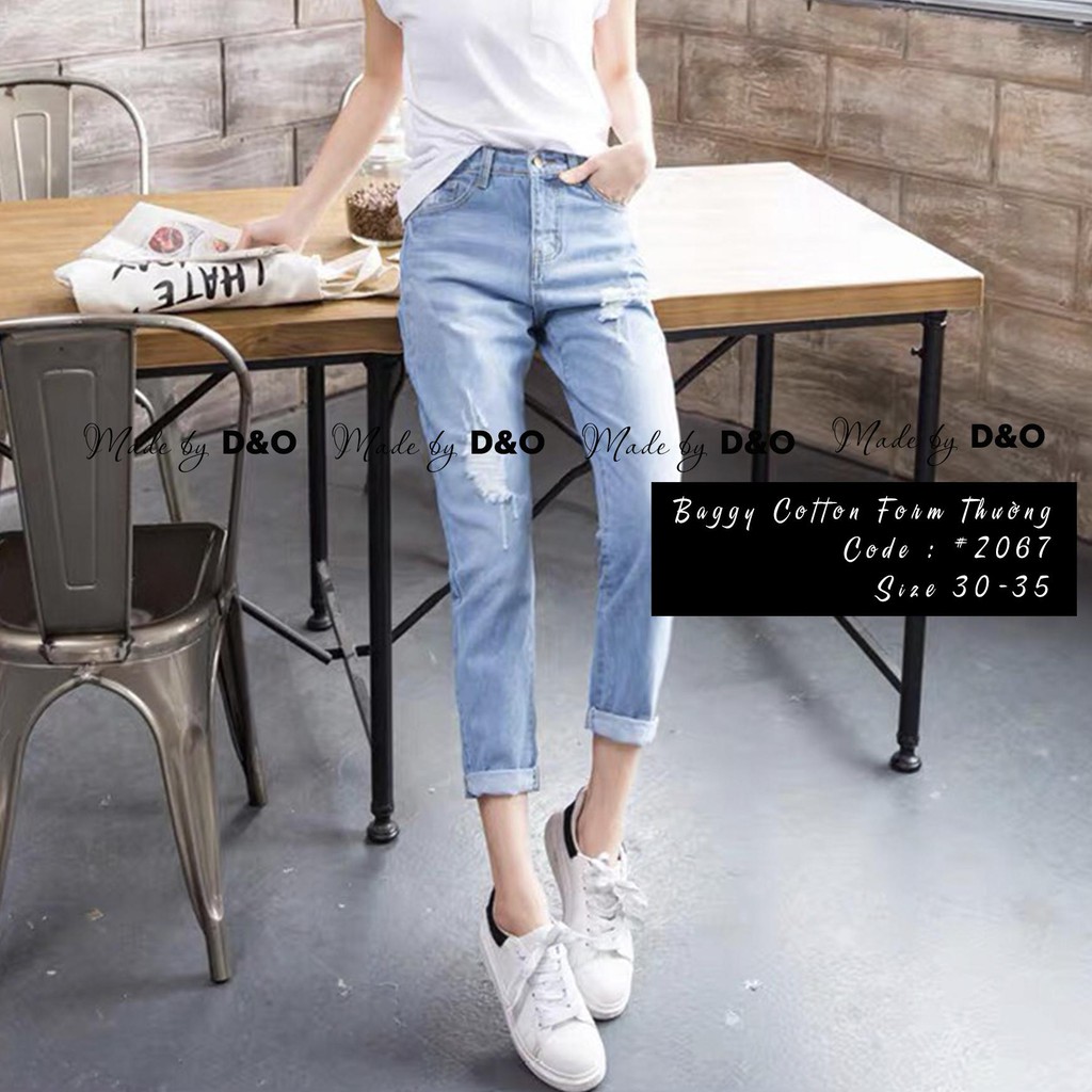 [Bigsize 55-80kg] Quần Baggy Xanh Rách Cào Nhẹ, Lưng Cao Siêu Đẹp