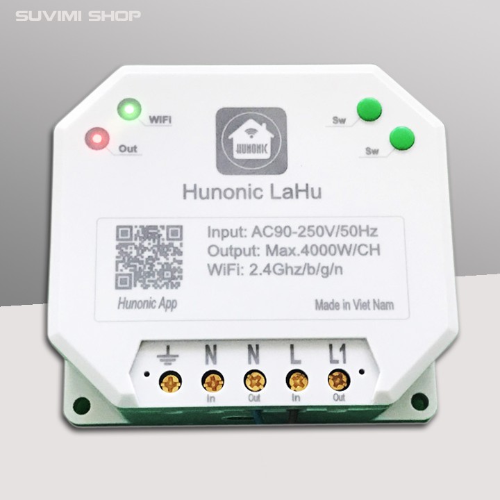 Công tắc THÔNG MINH Hunonic Lahu 1 kênh 4000W | Điều khiển từ xa bằng điện thoại | BẢO HÀNH 12 THÁNG
