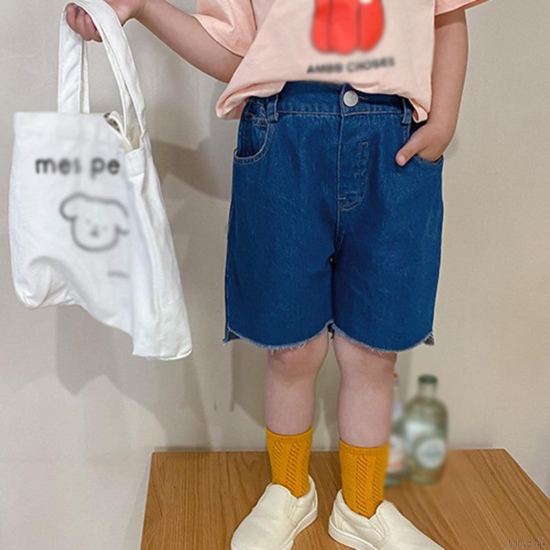 Quần Denim Bé Gái Lưng Thấp Phong Cách Hàn Quốc