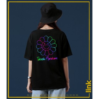 Áo nữ phản quang HOA TAKASHI MURAKAMI tay lỡ UNISEX ( Đen, Trắng )