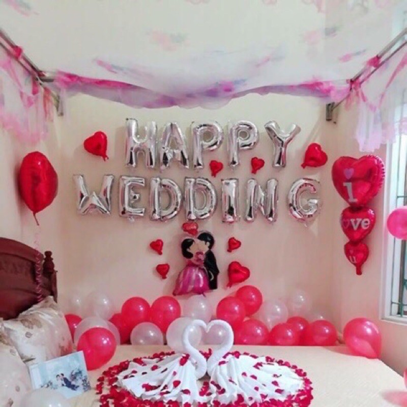 ❤️ Sét bóng trang trí đám cưới - phòng tân hôn - Happy wedding