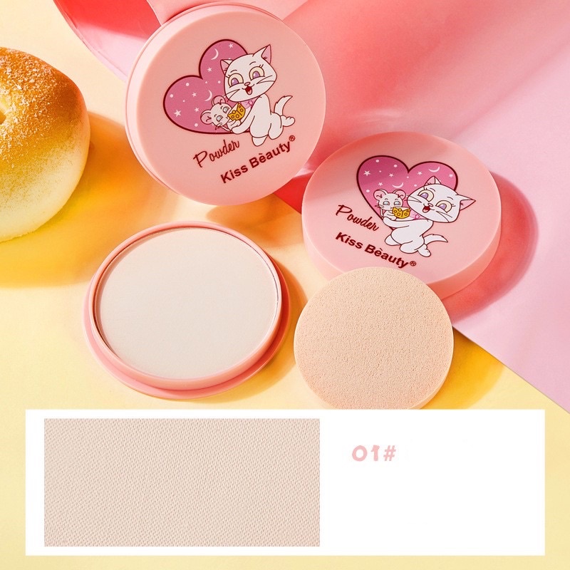 Phấn phủ kiềm dầu dạng nén Kiss Beauty Cartoon Cheese 12G