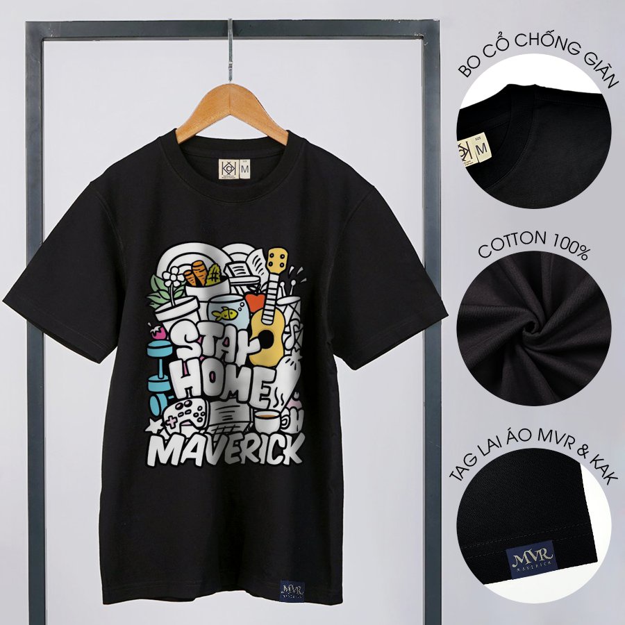 Áo phông thun Stay Home Phông Cotton 100% phom rộng unisex icon dễ thương ở nhà MVR size rộng tee Mỹ BB4109