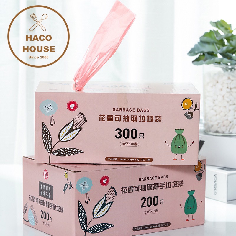 Set 300 Túi Đựng Rác Siêu Dai Tiện Lợi Kích Thước 45x50cm (Hộp 10 cuộn x 30 túi/cuộn)