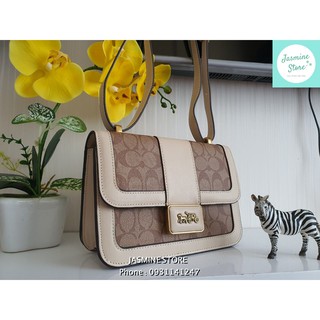 Túi đeo chéo c.o.a.c.h da phối canvas