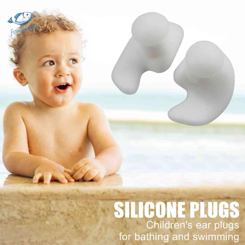 1 Cặp Nút Bịt Tai Bằng Silicone Chống Nước Tiện Dụng Khi Đi Bơi