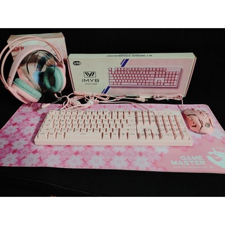 Combo 4 món Chuột Bàn Phím Tai nghe Màu Hồng cute - 30 NGÀY ĐỔI TRẢ MIỄN PHÍ