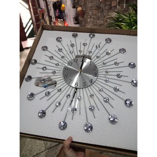 Đồng hồ treo tường đính đá - tia mặt trời