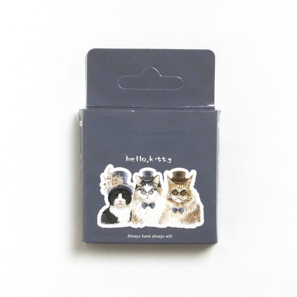 Set 46 Miếng Dán Hình Mèo Hoạt Hình Sáng Tạo Trang Trí Sổ Tay