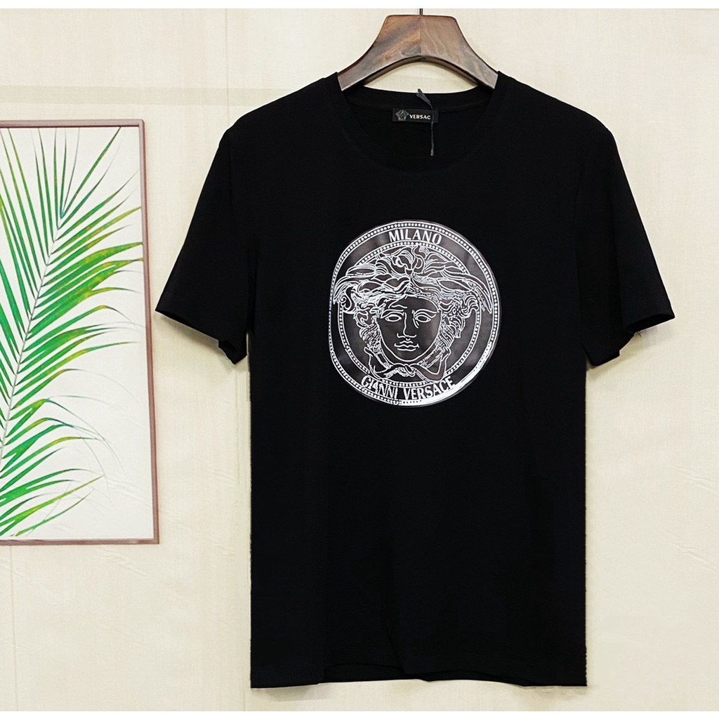 Áo thun tay ngắn cổ tròn chất liệu Cotton in hình Medusa thời trang mùa thu 2020 dành cho nam