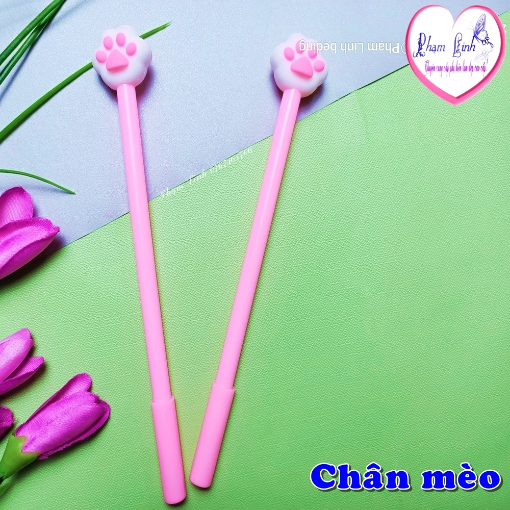 Bút nước mực xanh thân hồng đầu thú cute dễ thương ngòi bút nhỏ || Hình Thật shop chụp