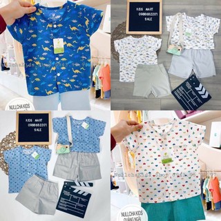 Lullaby Bộ Cộc Tay Bổ Nẹp Bé Trai Hanami 2020
