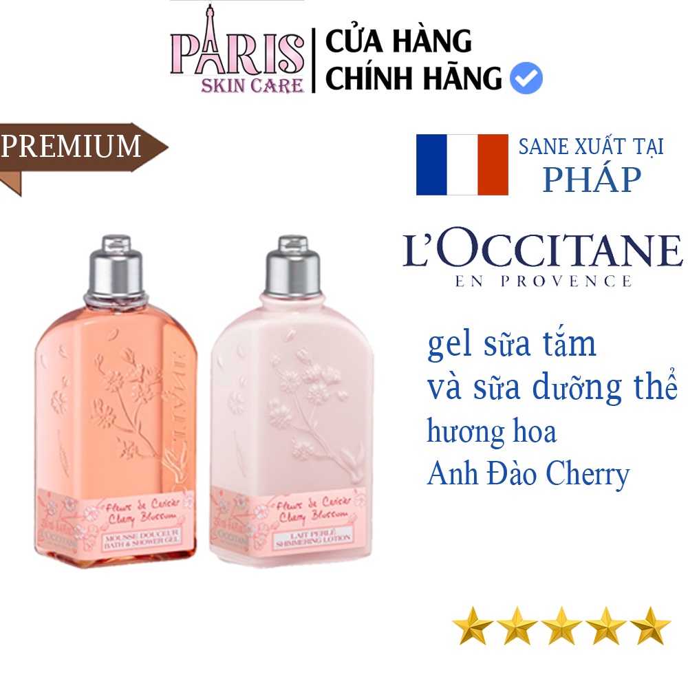 Gel sữa tắm và sữa dưỡng thể hương hoa Anh Đào Cherry Blossom Leau L'occitane