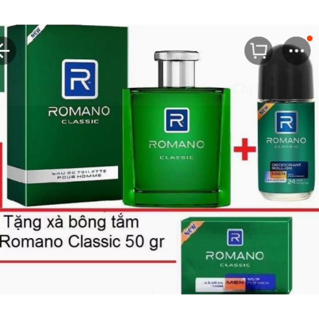 Combo gồm nước hoa Classic 100ml và lăn khử mùi 50ml tặng xà bông tắm 50g