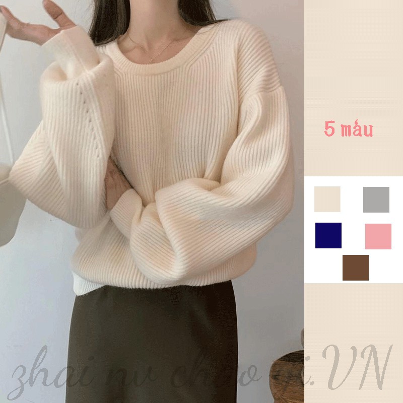 Áo Sweater Mỏng Dáng Rộng Màu Trơn Phong Cách Hàn Quốc Thời Trang Mùa Thu Mới Cho Nữ 2021