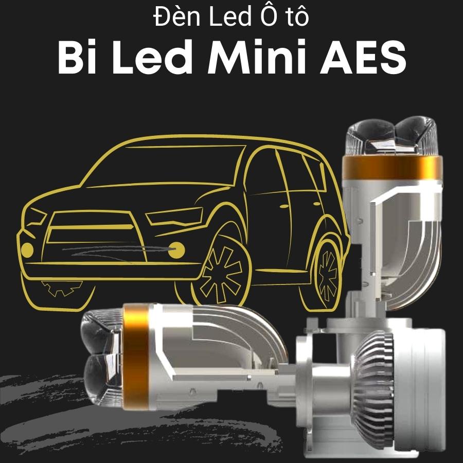 Led bi mini AES hàng chính hãng Bi led mắt ếch chân đèn H4 điện 12-24V sử dụng cho xe hơi ô tô xe máy