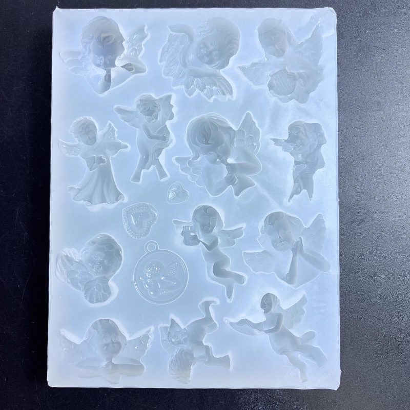 Khuôn Silicone Hình Thiên Thần Lắc Epoxy Resin Làm Đồ Thủ Công