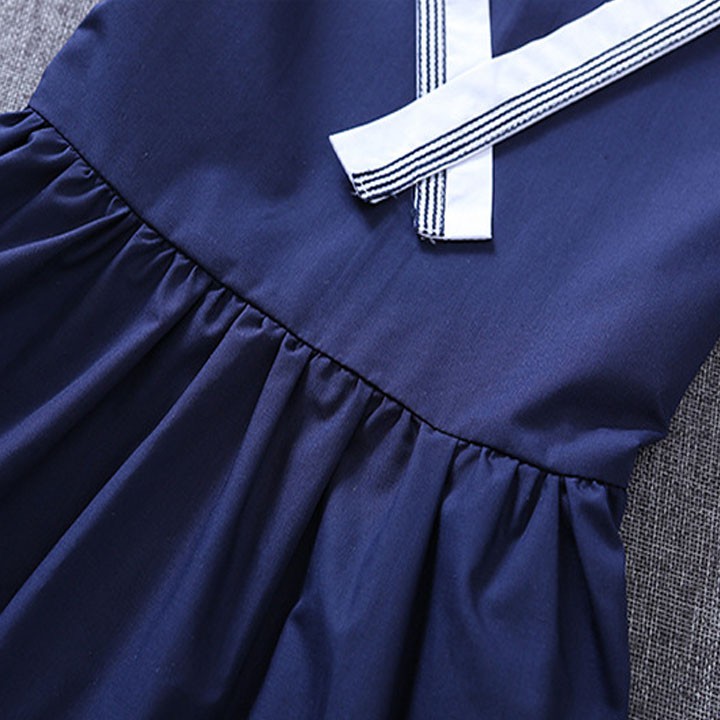Đầm xòe cotton nữ tính họa tiết nơ chéo sang trọng cho bé yêu 5-14 tuổi BBShine– D050