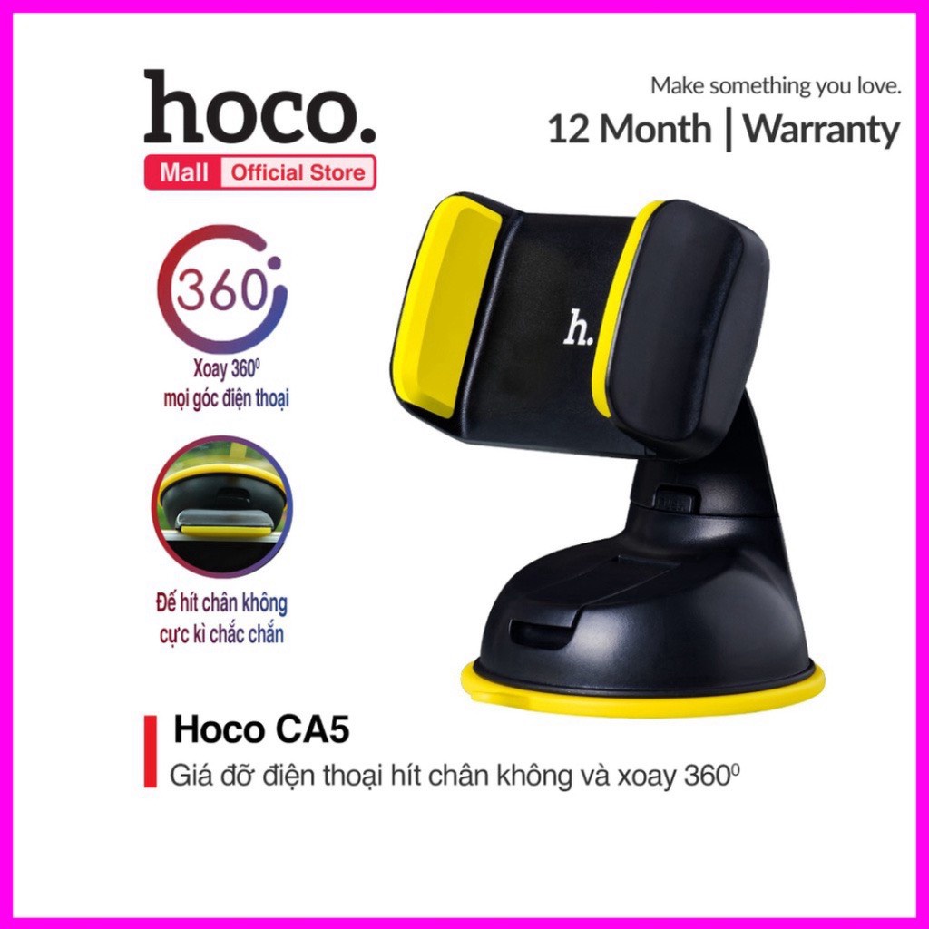 Giá Đỡ Điện Thoại Xe Hơi Hoco CA5 - Gắn Tablo, Kính - Bảo Hành Chính Hãng