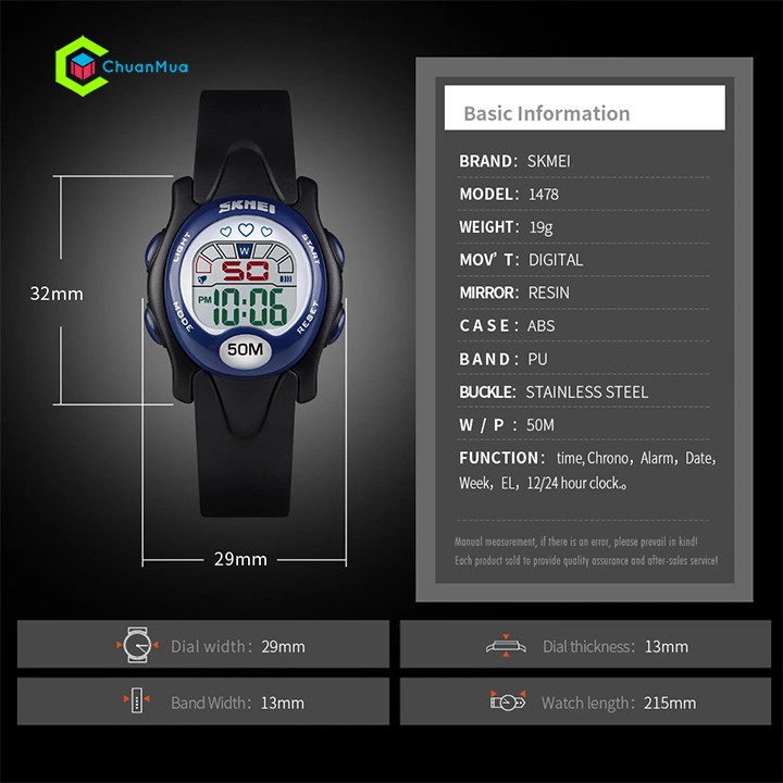 Đồng Hồ Trẻ Em Mẫu Giáo Điện Tử Chống Nước SKMEI 1478 | BigBuy360 - bigbuy360.vn