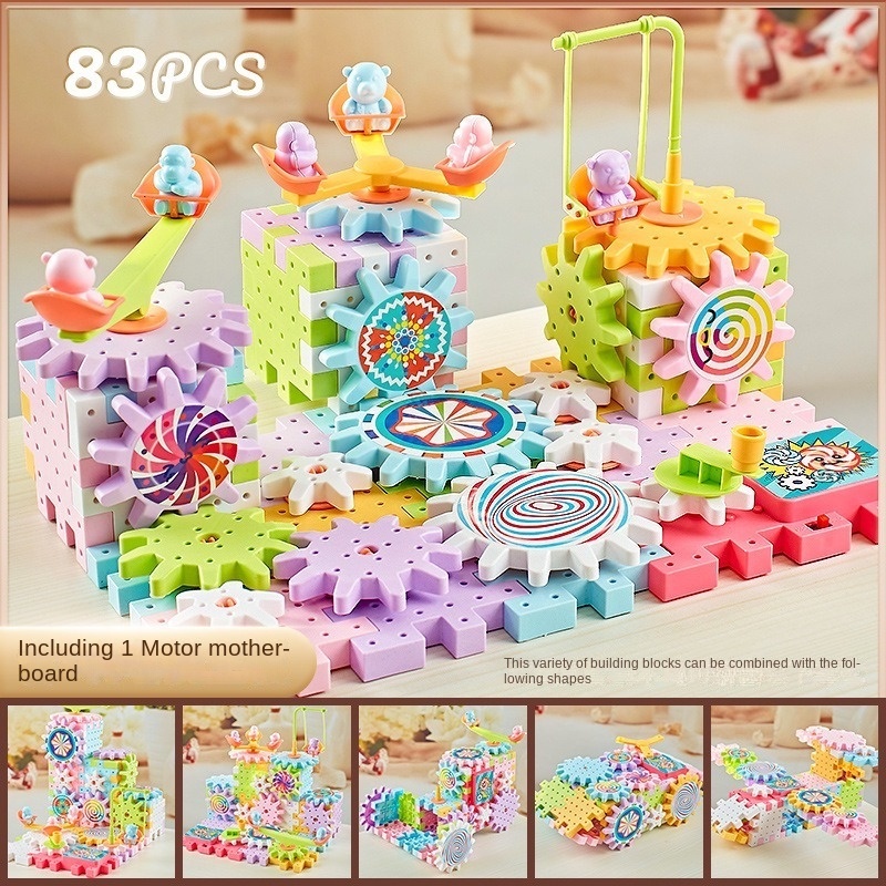 Bộ Đồ Chơi Lắp Ráp Bánh Răng Điện Tử GYLMY47 Cho Bé