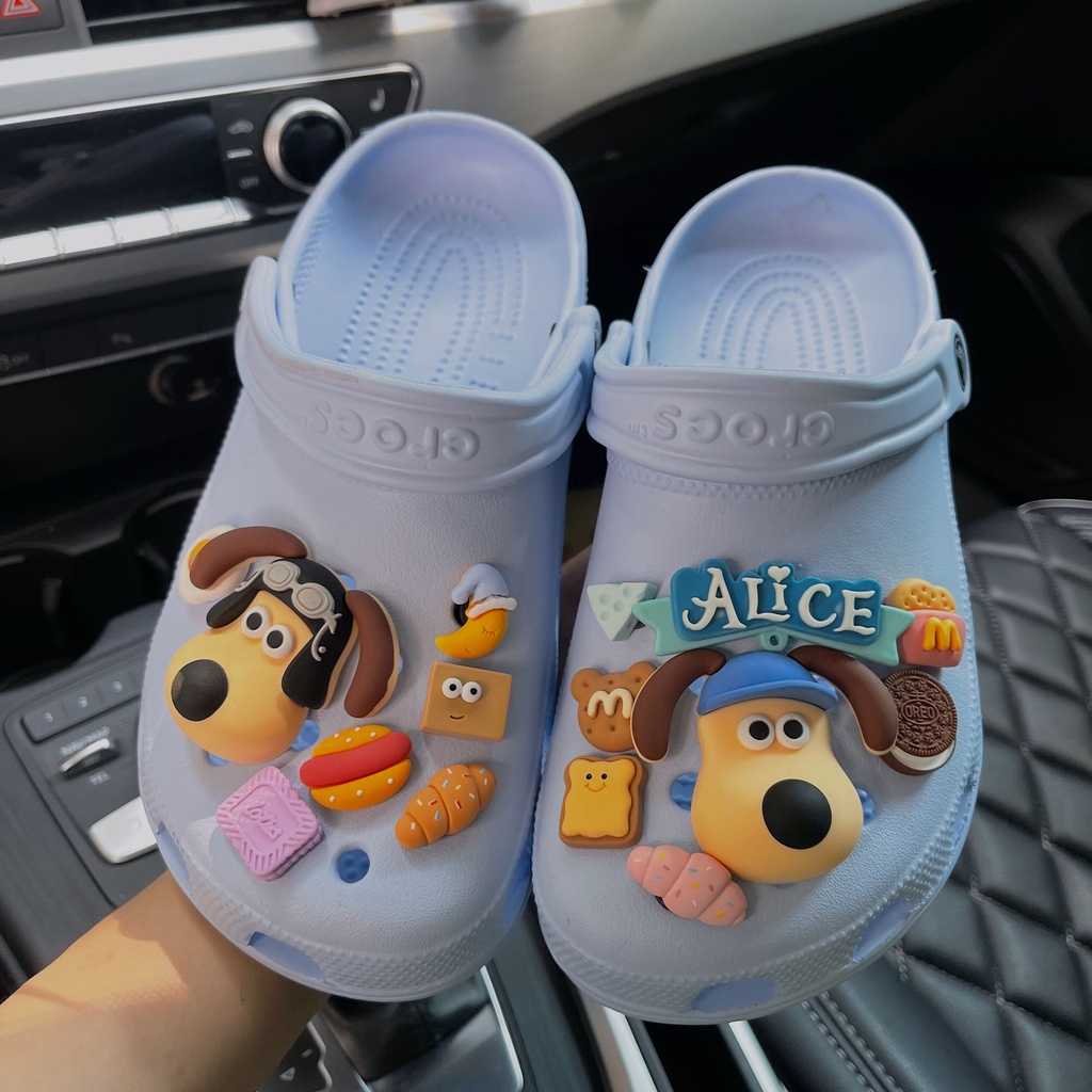 Nhãn Dán Dép sticker dépCharms Vòng Cổ Crocs Đính Ngọc Trai Và Đá Quý Tự Làm Độc Đáo